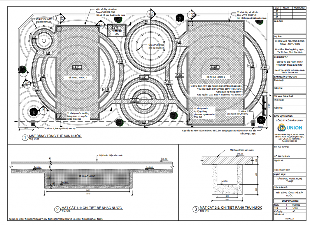 bản vẽ thiết kế 2D bằng thiết kế đài phun nước nghệ thuật