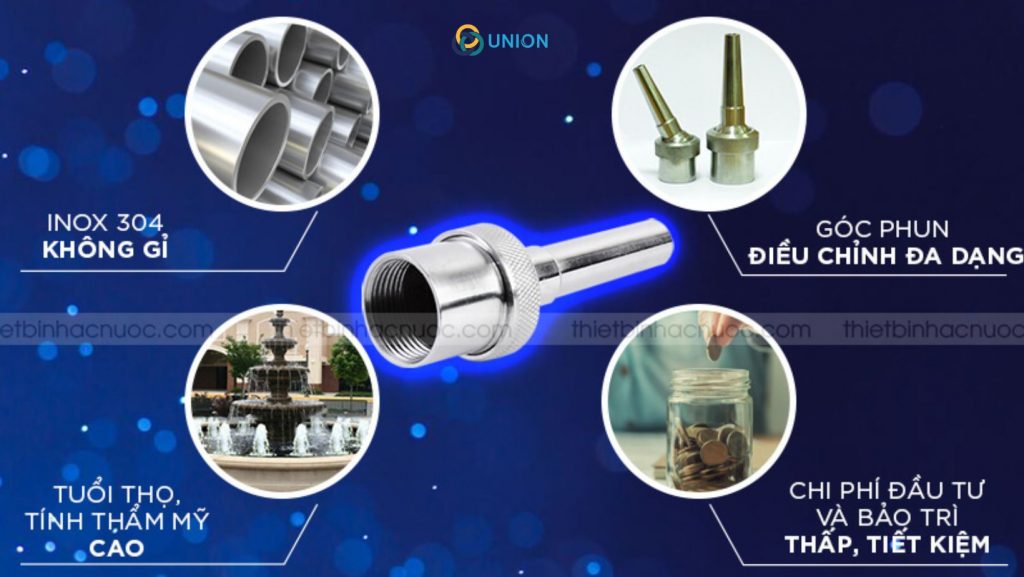 Vòi phun tia được sản xuất theo tiêu chuẩn thế giới độc quyền từ UNION cam kết mang đến chất lượng hài lòng nhất cho khách hàng