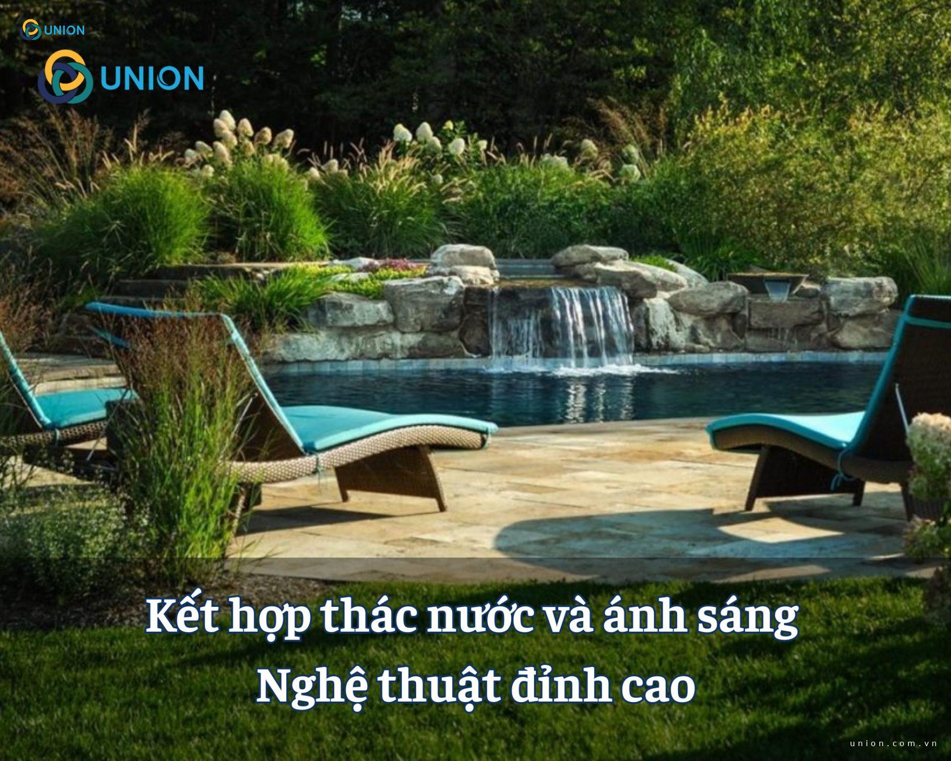 Kết hợp thác nước và ánh sáng: Nghệ thuật đỉnh cao