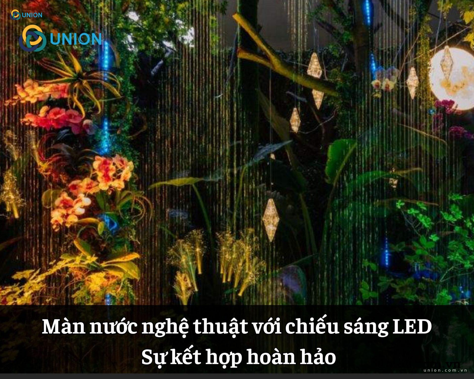 Màn nước nghệ thuật với chiếu sáng LED: Sự kết hợp hoàn hảo