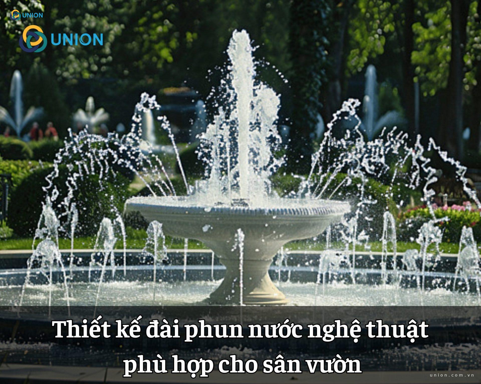 Thiết kế đài phun nước nghệ thuật phù hợp cho sân vườn