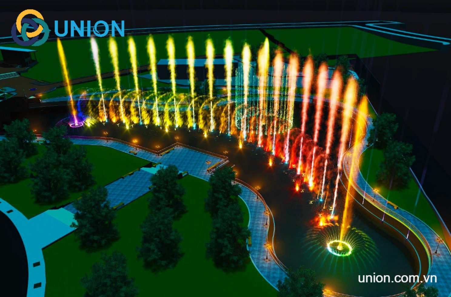 Thiết kế nhạc nước 3D animation - Giải pháp sáng tạo từ UNION - UNION Hỗ trợ thiết kế nhạc nước cho sự kiện và giải trí