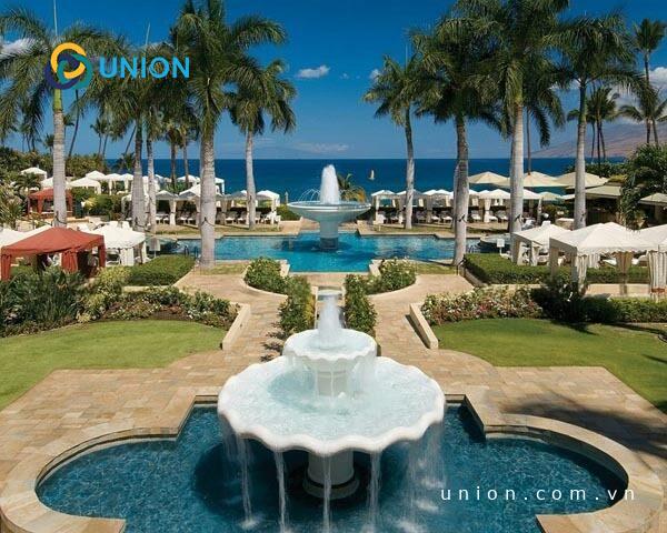 Check-in “cháy máy” với đài phun nước trong khu nghỉ dưỡng - UNION Thiết kế đài phun nước theo từng phong cách riêng