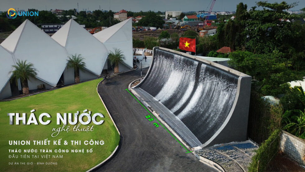 Thác nước The Gió Riverside kết hợp nghệ thuật - kỹ thuật số ngay tại VN
