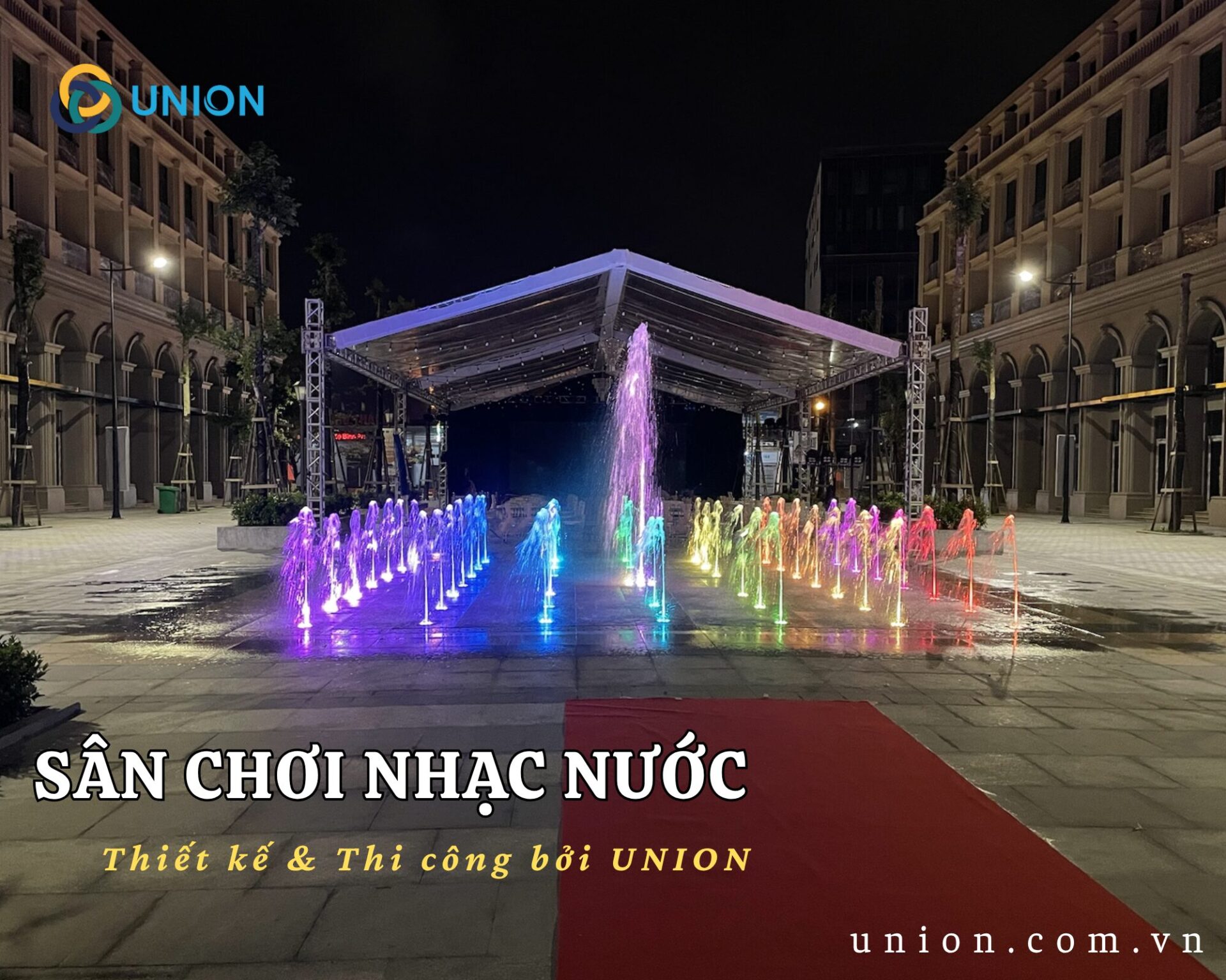 Thiết kế quảng trường với sàn nhạc nước – BEST moment check-in “Triệu view” 2025