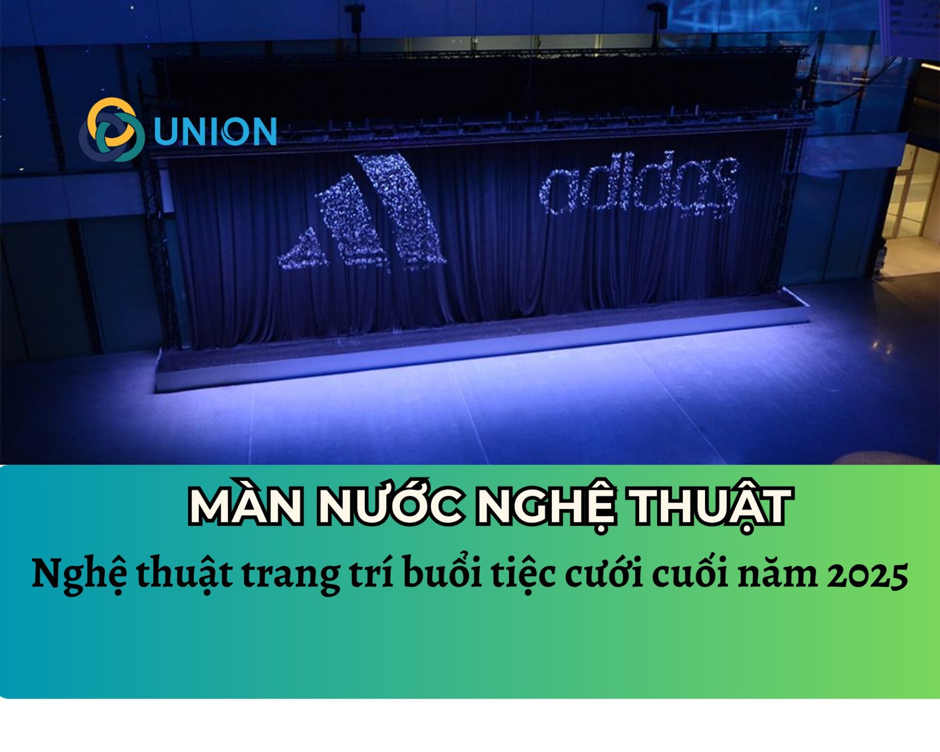 Màn nước trang trí buổi tiệc cưới cuối năm 2025