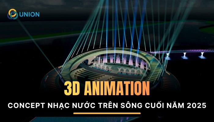 3D animation mô tả concept nhạc nước trên sông cuối năm 2025