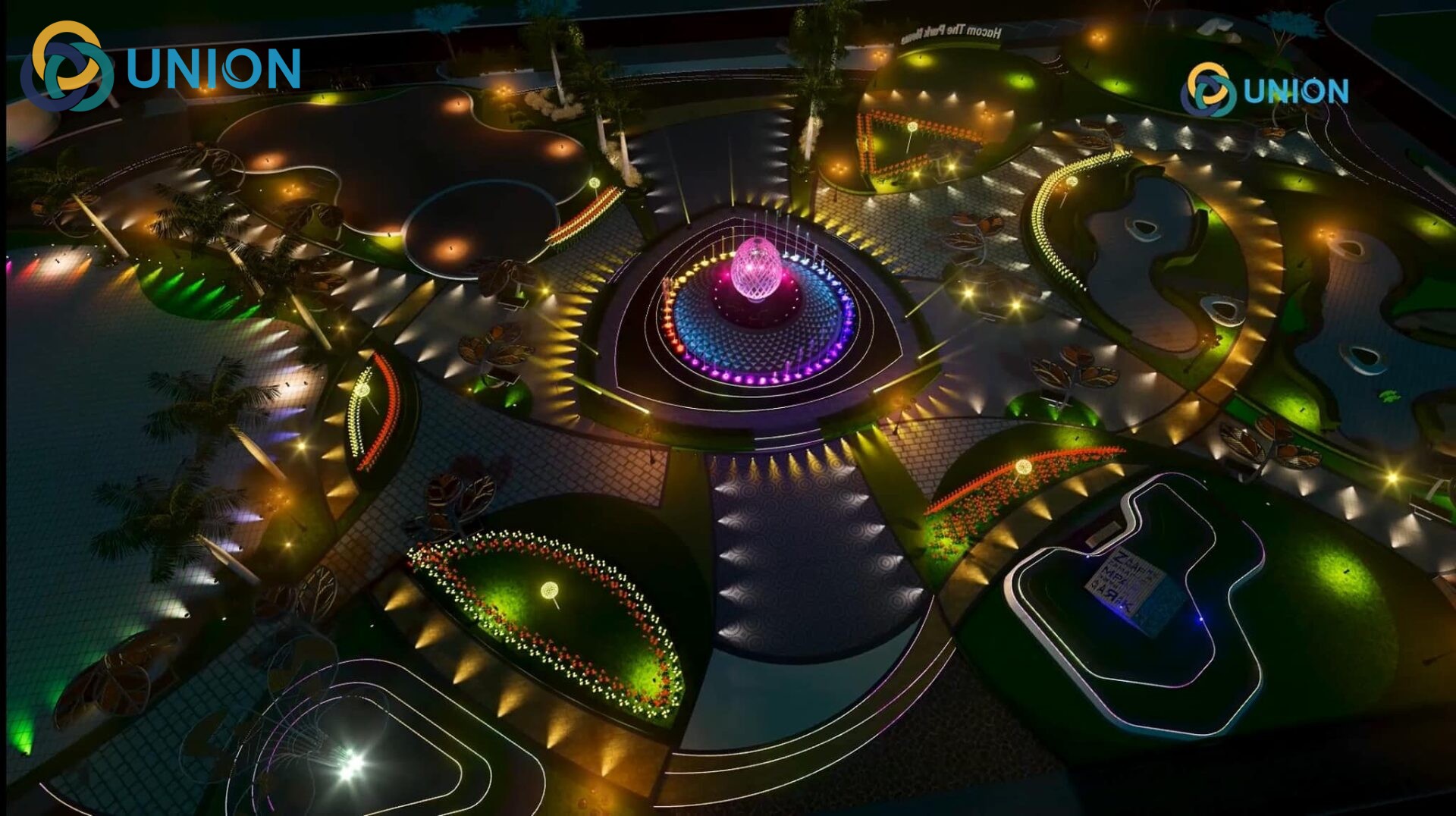 Quảng trường ánh sáng - Top#1 biểu tượng cho nhịp sống sôi động 2026 - UNION Xây dựng ý tưởng mô hình quảng trường ánh sáng dựa trên thiết kế 3D animation