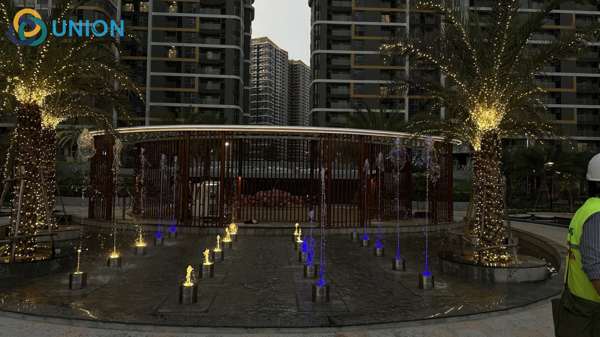 Sàn nhạc nước - Điểm nhấn dự án cảnh quan hiện đại Vinhomes Quận 9 - UNION Vai trò của sàn nhạc nước trong quy hoạch không gian cao cấp