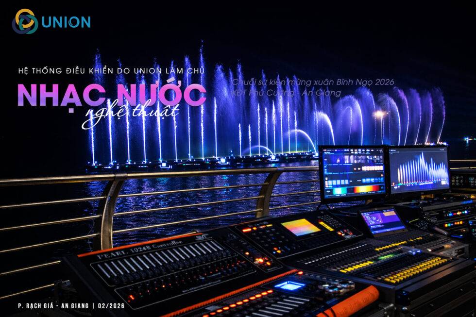 Hệ thống điều khiển toàn bộ thiết bị, hiệu ứng do UNION làm chủ công nghệ trình diễn nhạc nước nghệ thuật