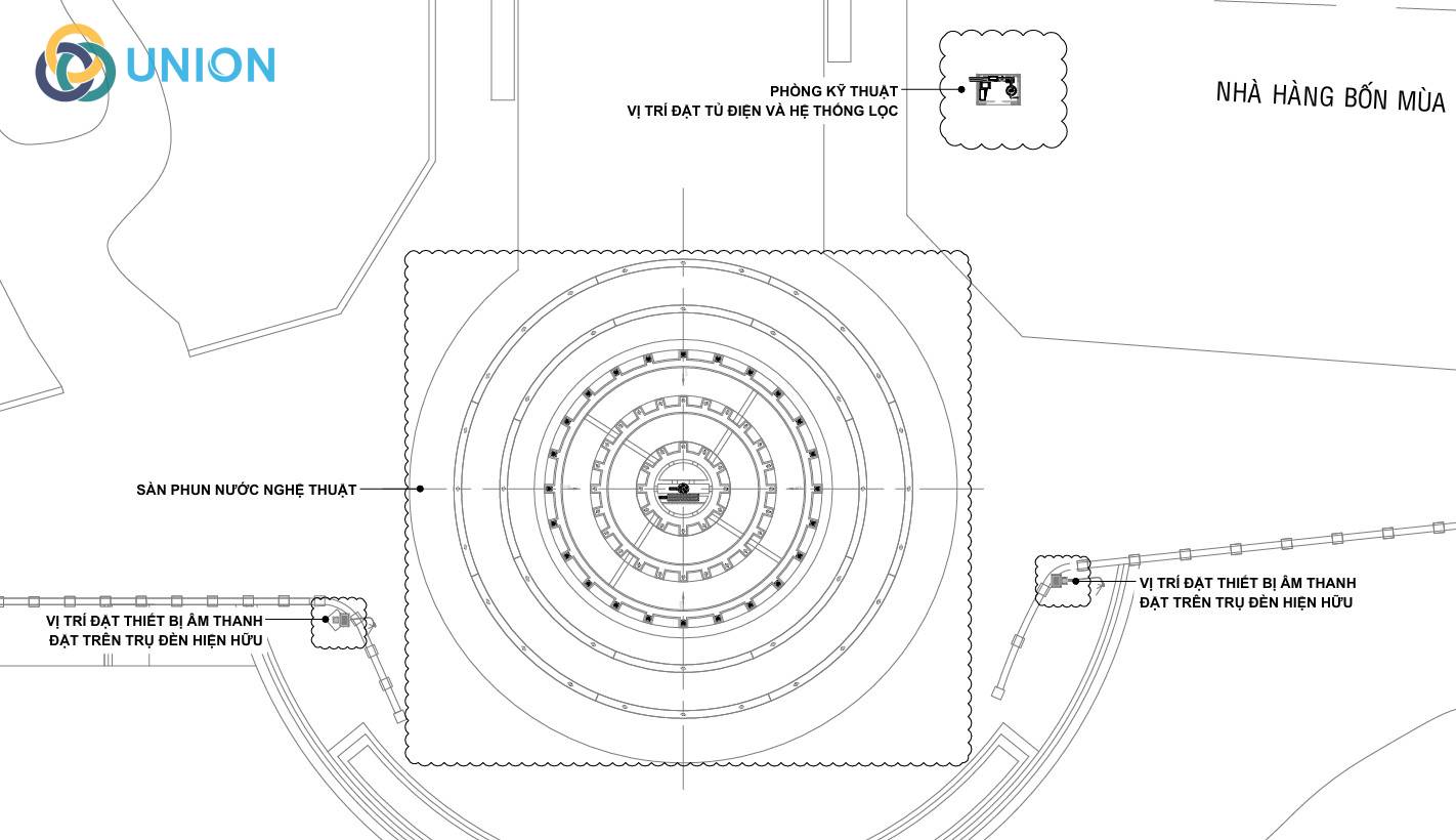 Toàn diện bản vẽ thiết kế dự án sàn nhạc nước công viên biển Bình Sơn - UNION Tổng thể bản thiết kế sàn nhạc nước công viên biển Bình Sơn
