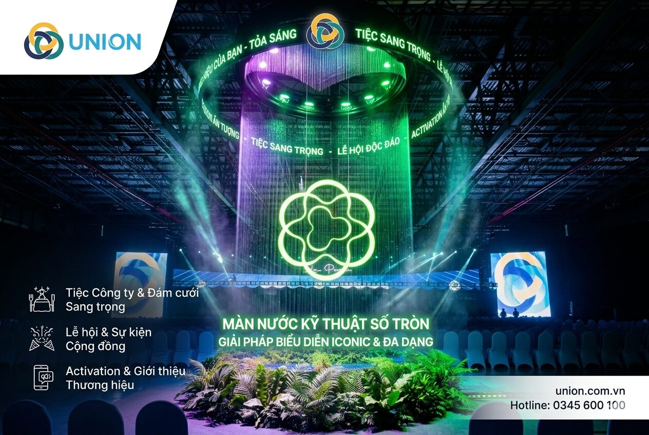 Ứng dụng màn nước tròn trong tiệc, lễ hội và activation thương hiệu