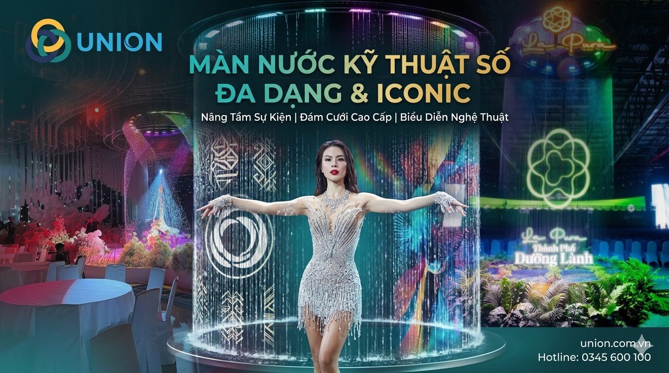 Màn nước tròn kỹ thuật số trở thành Opening ICONIC nhất lịch sử MGT 2026 - UNION Màn nước tròn kỹ thuật số và xu hướng ứng dụng đa lĩnh vực trong tương lai