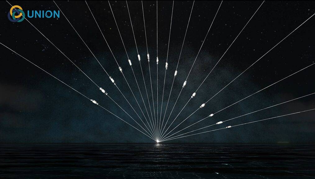 Một số hiệu ứng nhạc nước ấn tượng 2026 - UNION Màn nước kết hợp laser và trình chiếu mapping