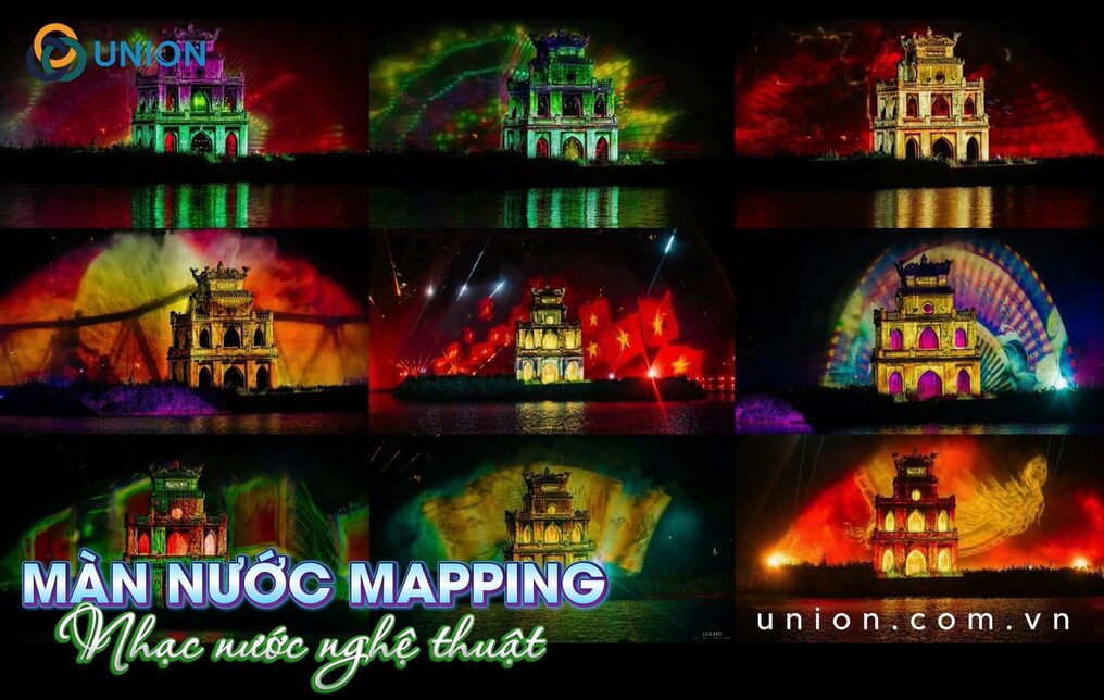 Nhạc nước kết hợp trình diễn 3D mapping tạo dấu ấn sự kiện trên sông - UNION Sự đồng bộ giữa hình ảnh, ánh sáng và chuyển động mặt nước