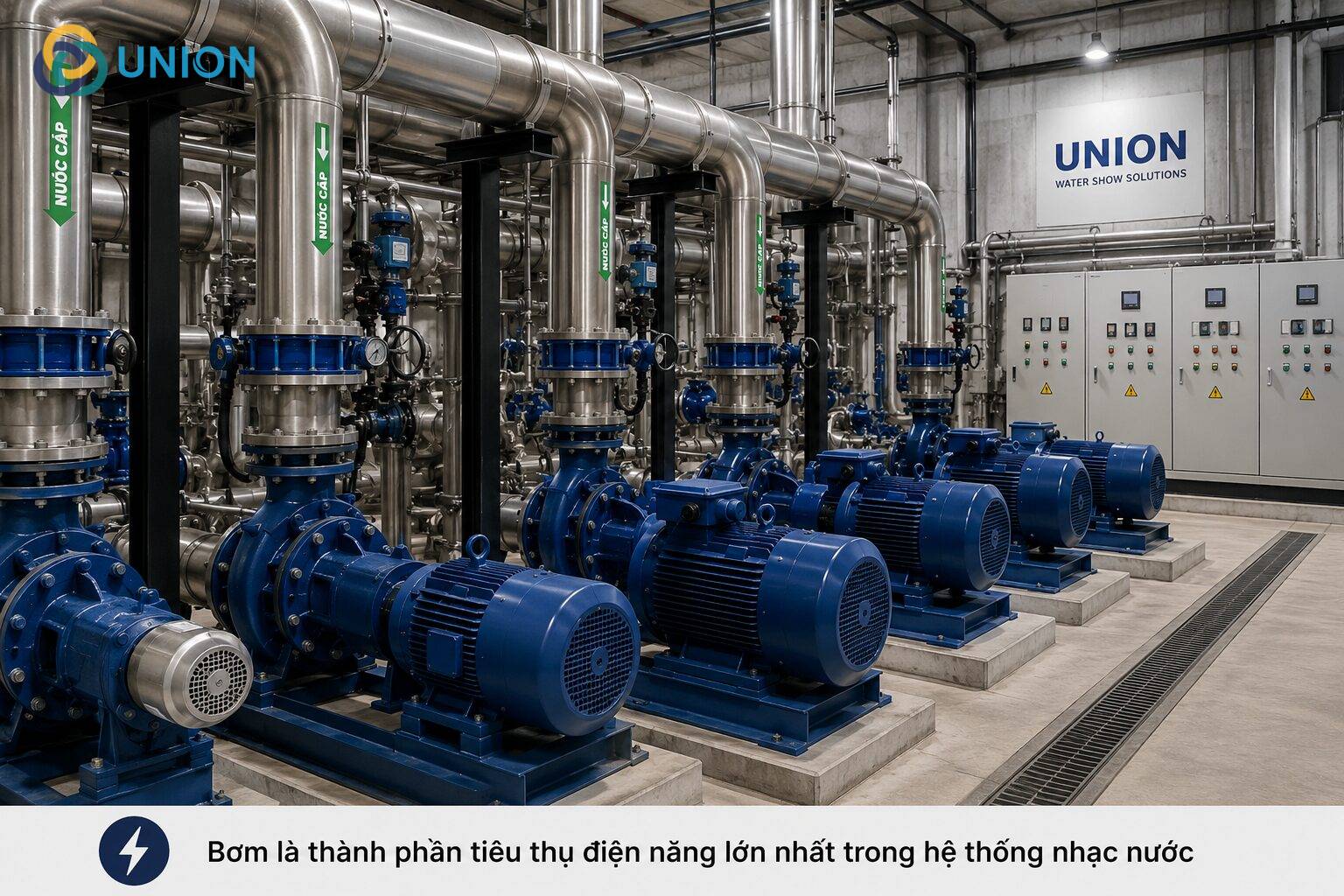 Nhạc Nước Tiêu Thụ Điện Nhiều Nhất Ở Hạng Mục Nào? | UNION - UNION he-thong-bom-nhac-nuoc-tieu-thu-dien