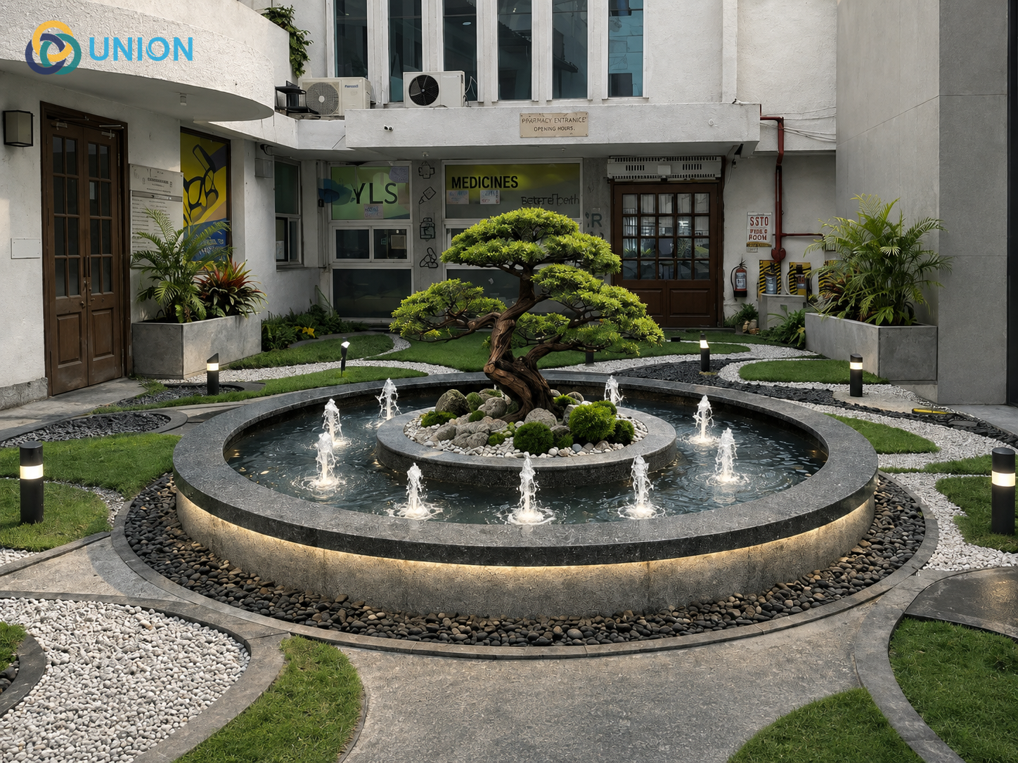 Thiết kế đài phun nước cho hồ cảnh quan có sẵn: Cần khảo sát những gì trước khi bắt đầu? - UNION Khao-sat-canh-quan-va-kien-truc-xung-quanh